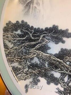 Large Chinese Porcelain Plate by Zhang Song-mao