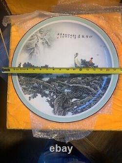 Large Chinese Porcelain Plate by Zhang Song-mao