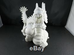 Large Chinese White Ceramic Porcelain Zodiac Year Loong Dragon Ball Statue 10