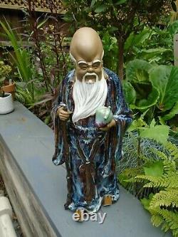 Large Chinese porcelain statue with beautiful glaze nice colours