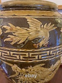 Large Chinese slipware martaban Jar 15.5 high 12 diameter