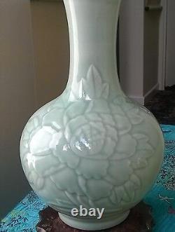 Large Chinese vase celadon glazed