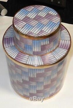 Large Fabienne Jouvin Design Cloisonne Purple Enamel Jar Box