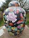 Large Famille Noire Ginger Jar With Cover 12.5