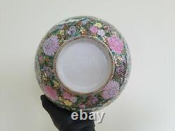 Large Famille Rose Export Porcelain Medallion Punch Bowl