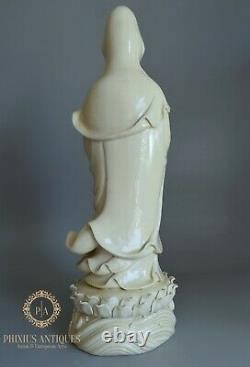Large Fine Quality Chinese Dehua Porcelain Blanc De Chine Guanyin Kwanyin Figure