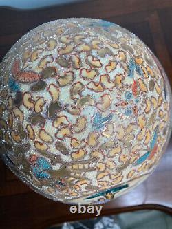 Large Gold Accented Textured Oriental Porcelain Ceramic Egg