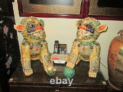 Large Handcrafted Stone Foo Dogs (lion)