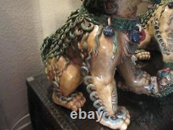 Large Handcrafted Stone Foo Dogs (lion)