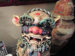 Large Handcrafted Stone Foo Dogs (lion)