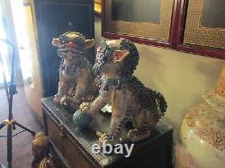 Large Handcrafted Stone Foo Dogs (lion)