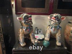 Large Handcrafted Stone Foo Dogs (lion)