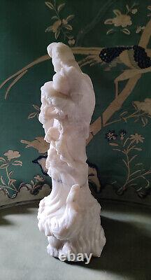 Large & Impressive Antique Chinese Carved Alabaster Guanyin Statuette. 16 Tall