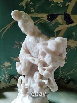 Large & Impressive Antique Chinese Carved Alabaster Guanyin Statuette. 16 Tall