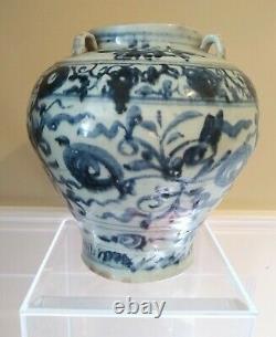 Large Ming Dynasty Blue and White Vessel CHINA 17th Century or Earlier