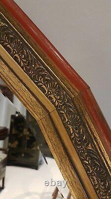 Large Mirror in Gilt/ Chinese Red carved frame. Excellent condition