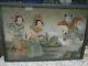 Large Pair Of (2) Chinese Reverse Paintings On Glass Best Hand Painted Superb