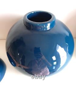 Large Pair Of Vintage Chinese Lidded Vases / Ginger Jars