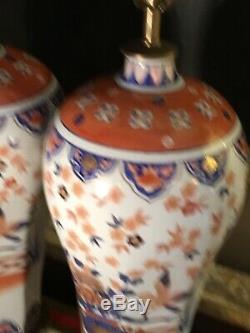 Large Pair Of Vintage Maitland & Smith Chinoiserie Chinese Porcelain Lamps 88 Cm