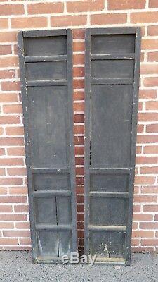 Large Pair of Antique Chinese Door Panels with Hand Carved Figures