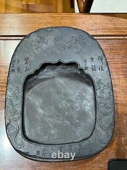 Large Qing Dynasty Chinese Duan Ink Stone With Case 31cm X 24cm X 5cm