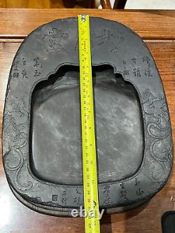 Large Qing Dynasty Chinese Duan Ink Stone With Case 31cm X 24cm X 5cm