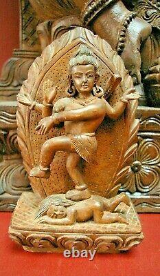 Large Rare Antique Chinese Carved Ganesh Wood Statue Shiva Bali Goddess gift