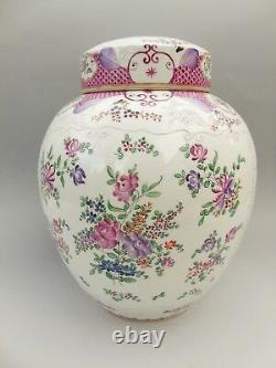 Large Samson Armorial Lidded Jar Chinese Famille Rose Design