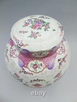 Large Samson Armorial Lidded Jar Chinese Famille Rose Design