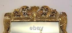 Large Vintage Chinese Furniture Wood Carved Wooden Gold Mirrors 23 x 36 ins