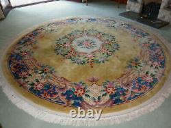 Large Vintage Circular/Round Oriental Rug Carpet 9ft across