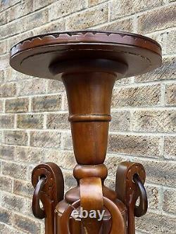 Large Vintage Empire Floral Plant Stand Wood Jardiniere Pedestal Chinoiserie