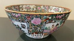 Large Vintage antique oriental chinese famille Rose 10 bowl