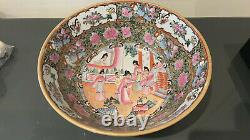 Large Vintage antique oriental chinese famille Rose 10 bowl