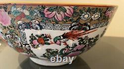 Large Vintage antique oriental chinese famille Rose 10 bowl