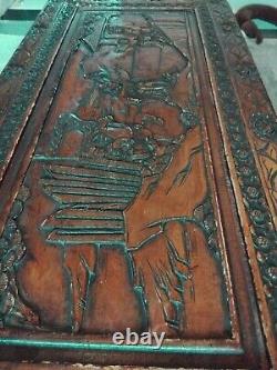 Large Wooden Antique Carved Chinese Camphor Blanket Box / Chest /Ottoman