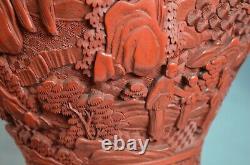 Large and Fine Chinese Cinnabar Ginger Jar on Stand
