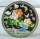 Large Antique Chinese Cloisonne Charger Plate With Flowers & Butterfly Design