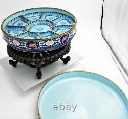 Large antique Chinese enamelled condiment box and cover