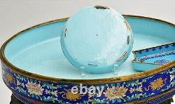 Large antique Chinese enamelled condiment box and cover