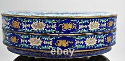 Large antique Chinese enamelled condiment box and cover