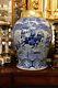 Large Antique Chinese Porcelain Temple Jar With Figures & Horses Qing