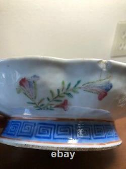 Large authentic 19th C. Antique Chinese Porcelain Famille Rose Bowl Qing Dynasty