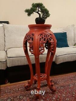 Large chinese red plant stand vase stand jardinerie