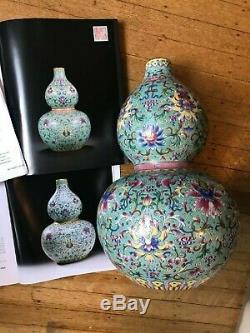 Large late 19th Century Daoguang Chinese Famille Rose Turquoise Vase