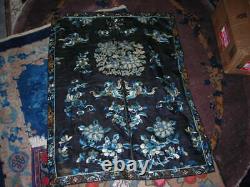 Lovely Large Antique 19th C. Chinese Silk Embroidery Textile 30x37