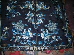 Lovely Large Antique 19th C. Chinese Silk Embroidery Textile 30x37