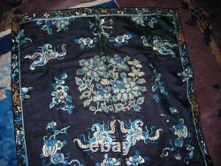 Lovely Large Antique 19th C. Chinese Silk Embroidery Textile 30x37