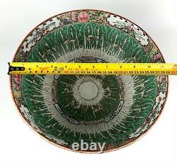 Magnificent Large Chinese Porcelain 19th Cabbage Leaf Punch Bowl Canton
