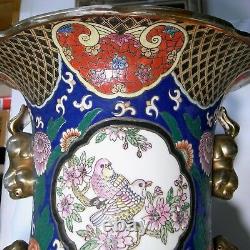 Monumental very large antique signed Chinese famille rose vase 19th cent 94cm